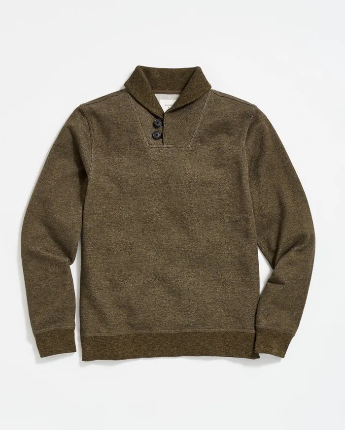 Men Sweaters and Sweatshirts Billy Reid Mouline Shawl Pullover Olive