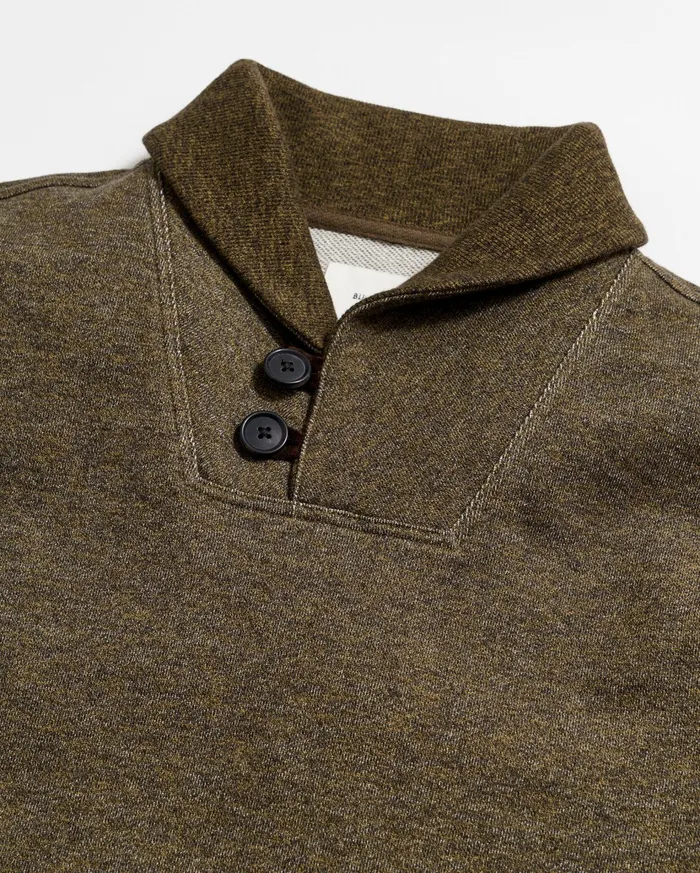 Men Sweaters and Sweatshirts Billy Reid Mouline Shawl Pullover Olive