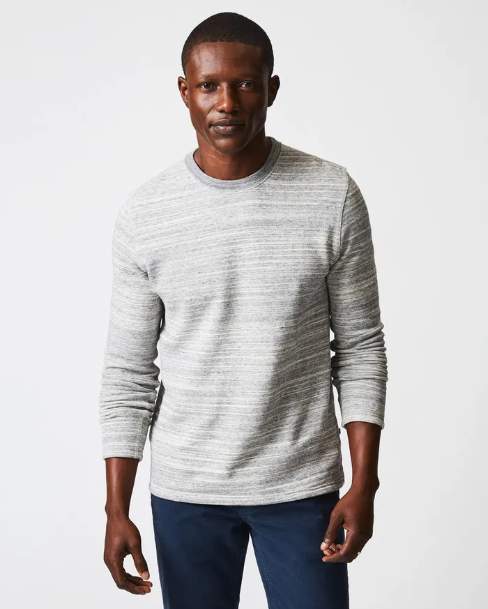Men Sweaters and Sweatshirts Billy Reid Terry Knit Crew Light Grey