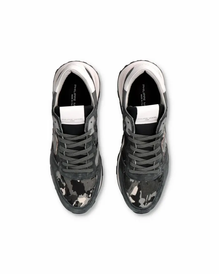 Men Tropez Haute Sneakers Gray Shoes For Man Philippe Model Paris Low