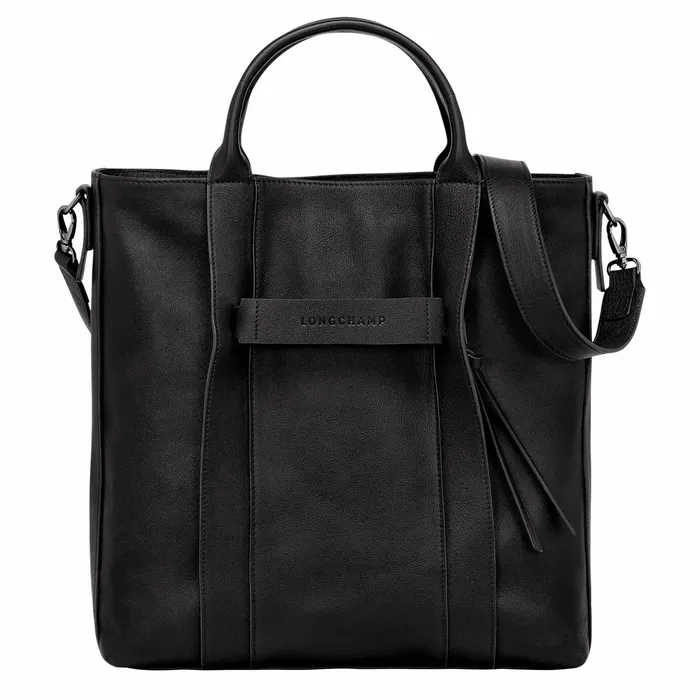 MenWomen Longchamp 3D L Tote Bag Black Longchamp Handbags