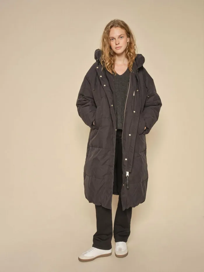 MOS MOSH MMCayo Long Quilt Down Jacket Black Women Jackets and Coats MOS MOSH MMCayo Long Quilt Down Jacket Black Women Jackets and Coats