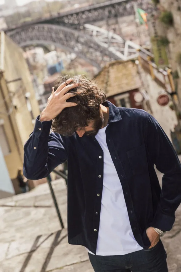 MOS MOSH MMGAlden Corduroy Shirt Navy Men Shirts MOS MOSH MMGAlden Corduroy Shirt Navy Men Shirts