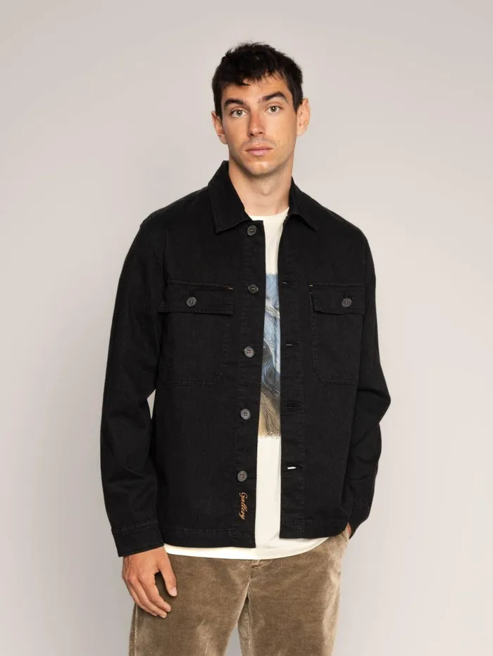 MOS MOSH MMGMatteo Brush Overshirt Black Men Overshirts