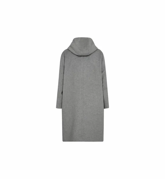 MOS MOSH MMKenya Hoodie Wool Coat Grey Melange Women Jackets and Coats MOS MOSH MMKenya Hoodie Wool Coat Grey Melange Women Jackets and Coats