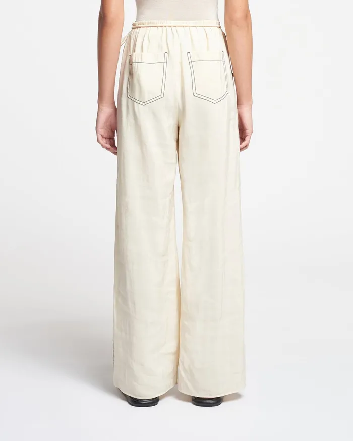 Nanushka Bottoms Women Evea Glass Poplin Pants Oat