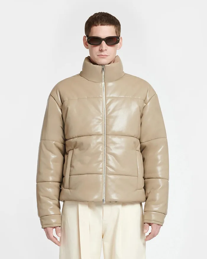 Nanushka Outerwear and Jackets Men Marron Okobor AltLeather Puffer Jacket Ashy Taupe Nanushka Outerwear and Jackets Men Marron Okobor AltLeather Puffer Jacket Ashy Taupe