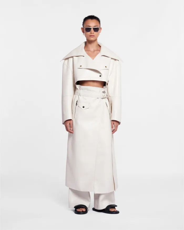 Nanushka Outerwear Women Mariella Regenerated Leather Biker Coat Crayon