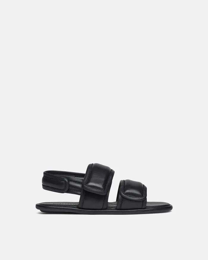 Nanushka Shoes Men Tarrus Mens Rounded Toe Padded Flat Sandals Black