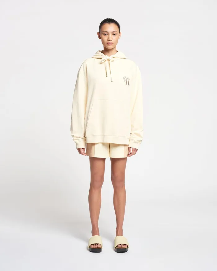 Nanushka Sweatshirts WomenMen Ever Organically Grown Cotton Logo Hoodie Creme