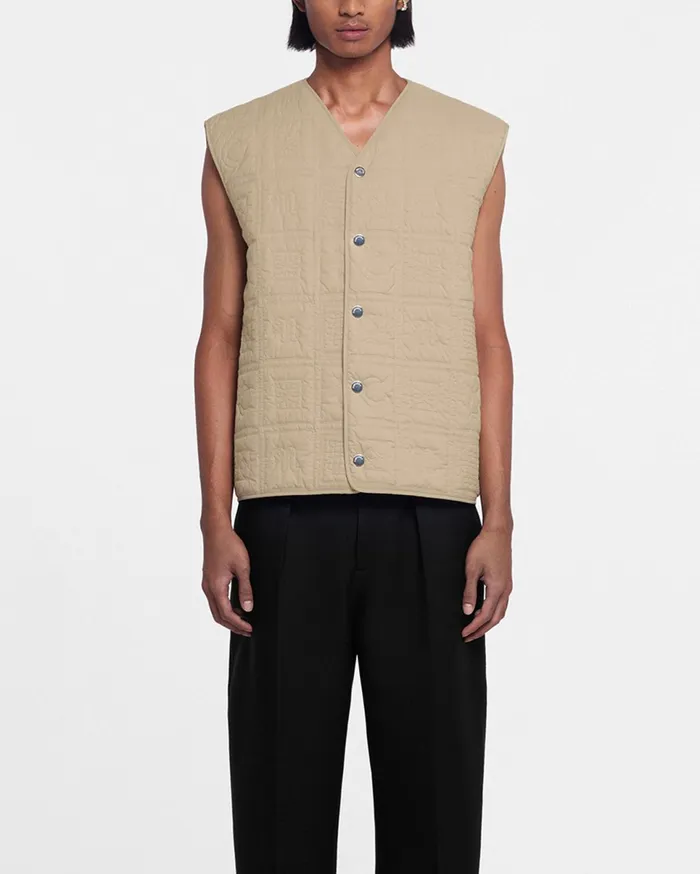 Nanushka TShirts and Vests Men Tymen Quilted Tech Poplin Vest Pebble