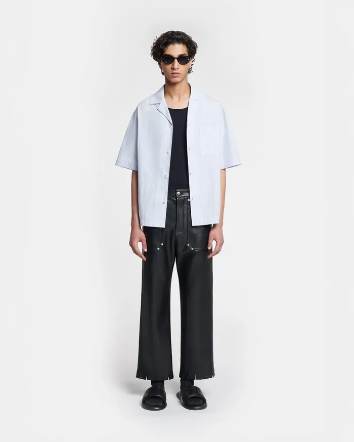Nanushka Tops Men Maxton Striped Shirt BlueBeigeWhite