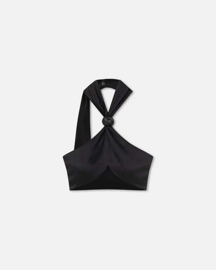 Nanushka Tops Women Maru Knotted Slip Satin Bralette Black