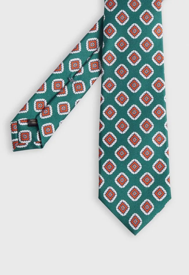 Paul Stuart Accessories Printed Silk Large Square Medallion Tie Green 8211 Men Paul Stuart Accessories Printed Silk Large Square Medallion Tie Green 8211 Men