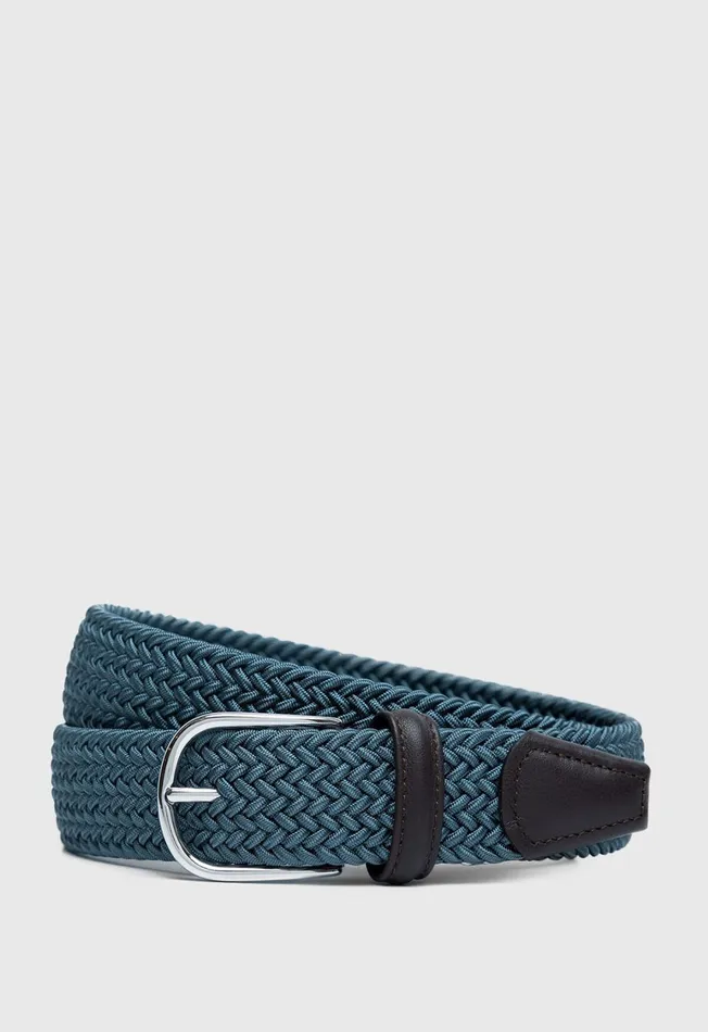 Paul Stuart Accessories Stretch Woven Belt Navy 8211 Men