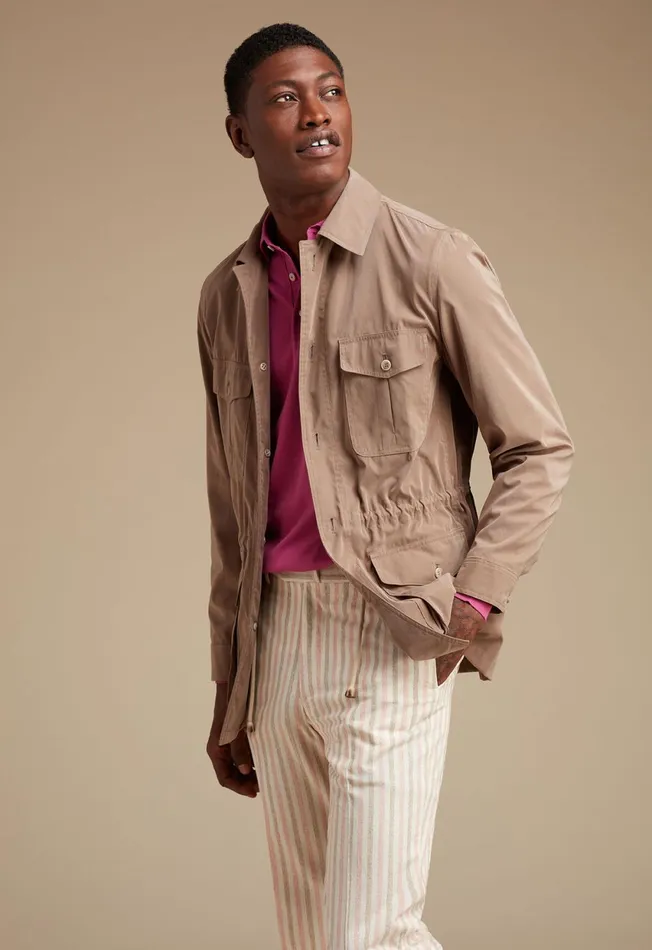 Paul Stuart Coats and Outerwear Menx27s Sportswear 8211 Belsetta Safari Jacket 8211 Paul Stuart Navy 8211 Men
