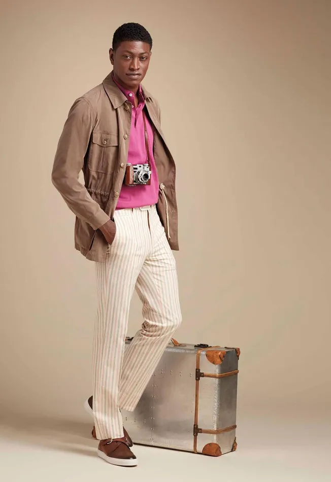 Paul Stuart Coats and Outerwear Menx27s Sportswear 8211 Belsetta Safari Jacket 8211 Paul Stuart Navy 8211 Men