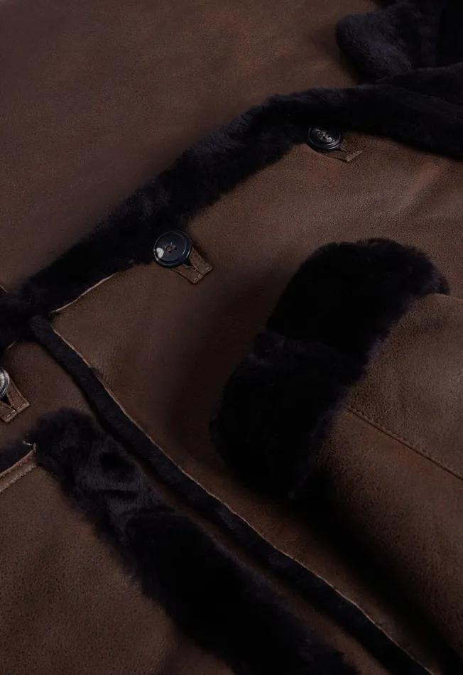 Paul Stuart Outerwear Cocoa Suede Shearling Coat Brown 8211 Men Paul Stuart Outerwear Cocoa Suede Shearling Coat Brown 8211 Men