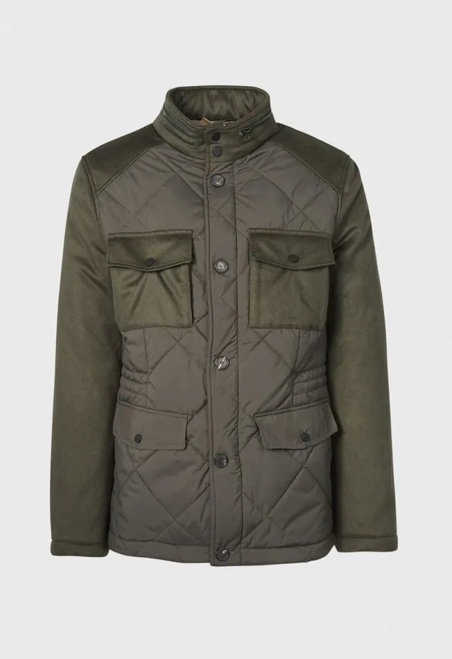 Paul Stuart Outerwear Olive Cashmere and Microfiber Quilted Field Jacket 8211 Paul Stuart Olive 8211 Men