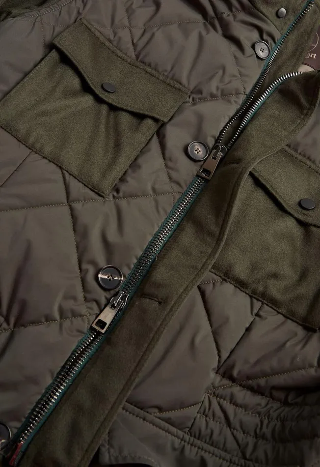 Paul Stuart Outerwear Olive Cashmere and Microfiber Quilted Field Jacket 8211 Paul Stuart Olive 8211 Men