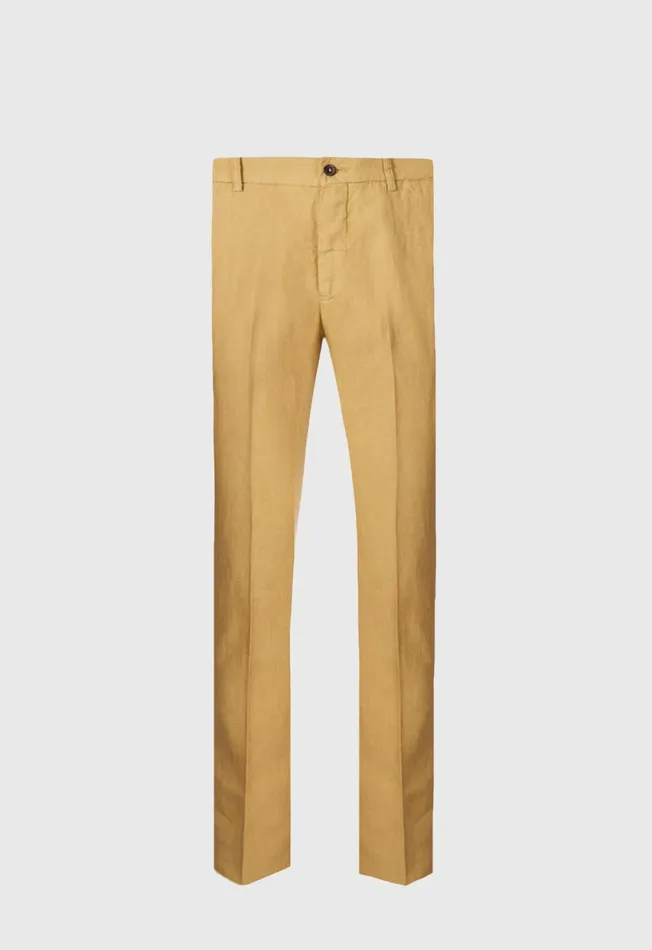 Paul Stuart Pants Garment Washed Linen Pant Blue 8211 Men
