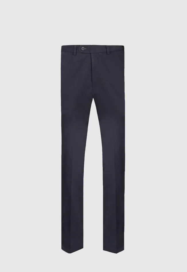 Paul Stuart Pants Satin Cotton Stretch Washed Trousers Navy 8211 Men