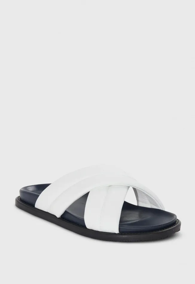 Paul Stuart Sandals Porto Leather Crossover Slide Cocco 8211 Men