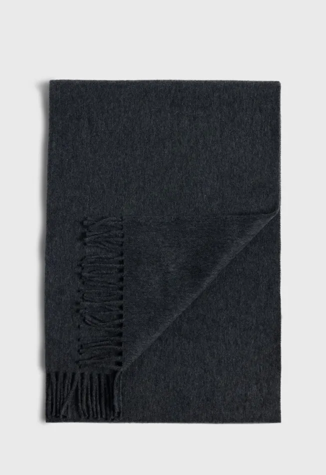 Paul Stuart Scarves Hats Gloves Cashmere Scarf With Fringe Black 8211 Men