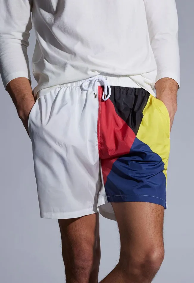 Paul Stuart Shorts and Swim Trunks Printed Flag Swim Shorts Redyellow 8211 Men Paul Stuart Shorts and Swim Trunks Printed Flag Swim Shorts Redyellow 8211 Men