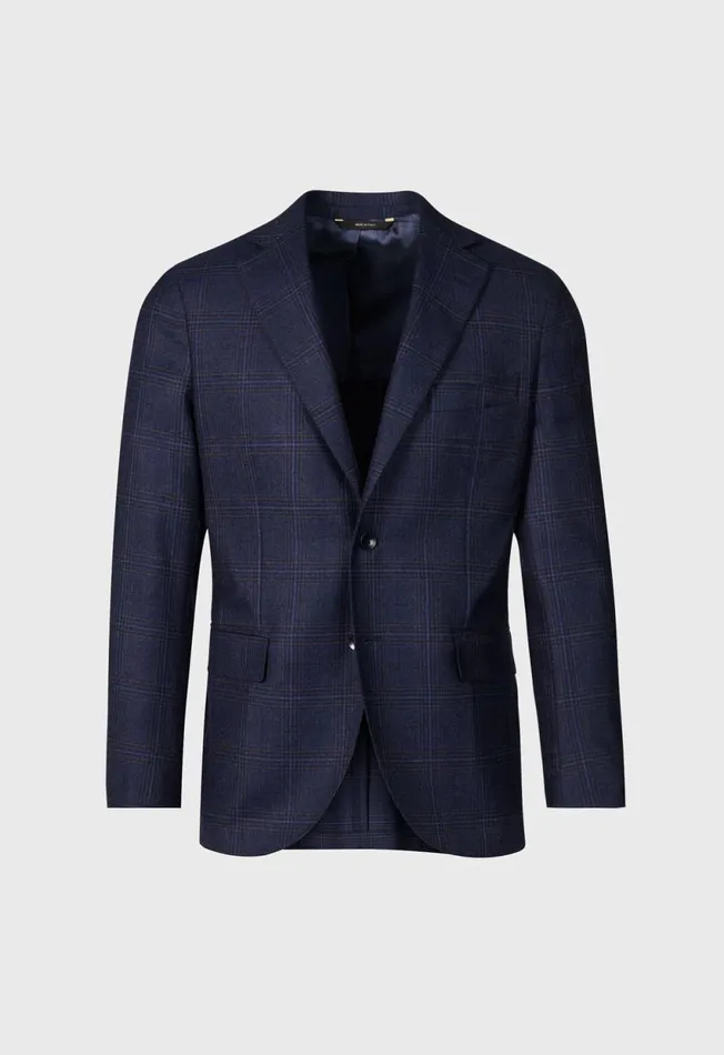 Paul Stuart Sport Jacket and Blazers Wool Plaid Jacket Navy 8211 Men