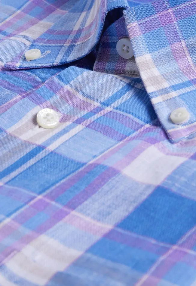 Paul Stuart Sport Shirts Linen Multicolor Plaid Sport Shirt Bluepurple 8211 Men Paul Stuart Sport Shirts Linen Multicolor Plaid Sport Shirt Bluepurple 8211 Men