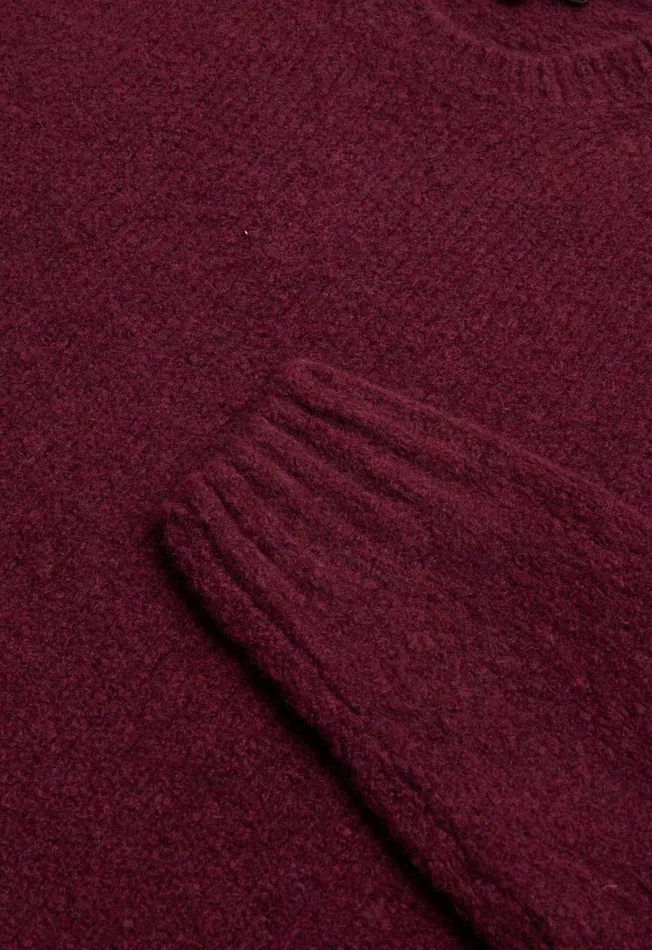 Paul Stuart Sweaters Boucl Knit Crewneck Sweater Burgundy 8211 Men