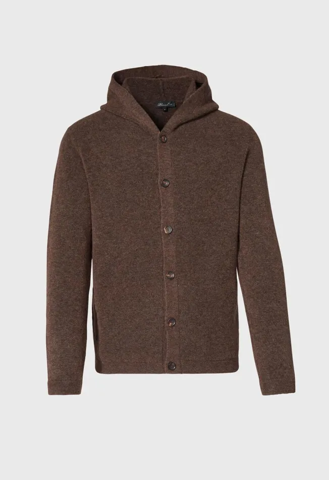 Paul Stuart Sweaters Hooded Cardigan Brown 8211 Men