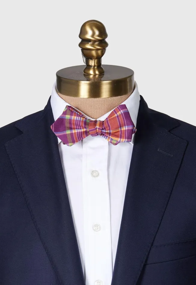 Paul Stuart Ties Habotai Silk Plaid Bow Tie Plum 8211 Men Paul Stuart Ties Habotai Silk Plaid Bow Tie Plum 8211 Men