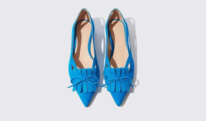 Scarosso Ballerinas ForgetMeNot Light Blue 8211 Suede 8211 Women