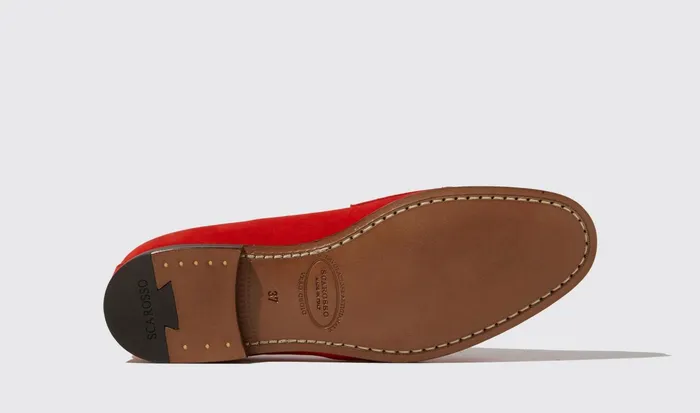 Scarosso Loafers Virginia Rossa Scamosciata Red 8211 Suede Leather 8211 Women