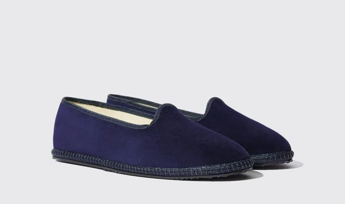 Scarosso Slippers Valentino Blu Velluto Blue 8211 Velvet 8211 Men