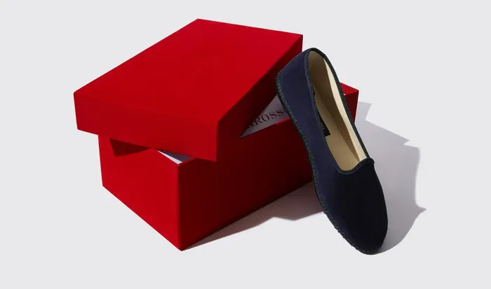 Scarosso Slippers Valentino Blu Velluto Blue 8211 Velvet 8211 Men