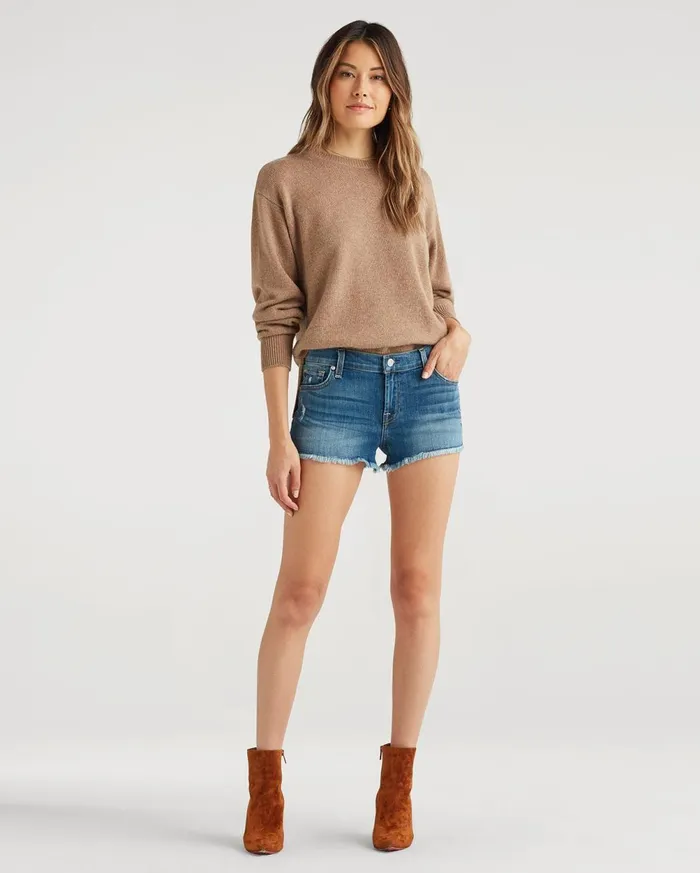 Shorts 038 Skirts Women 7 For All Mankind Cut Off Short In Ocean Mist