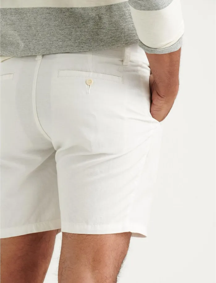 Shorts Men Lucky Brand Laguna Linen 7034 Flat Front Short Natural