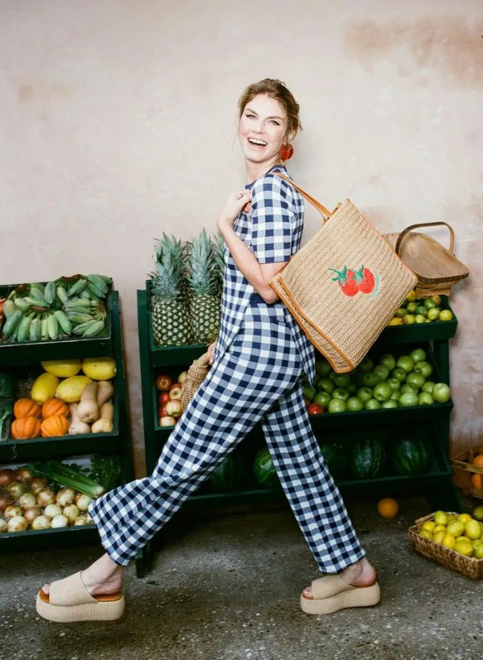 Simon Miller Bottoms Knits By Jabber Pant In Ink Gingham Ink Gingham 8211 Shop