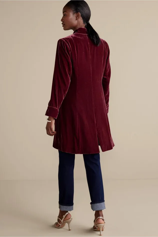 Soft Surroundings Aria Velvet Jacket Cabernet Women Jackets and Coats Soft Surroundings Aria Velvet Jacket Cabernet Women Jackets and Coats