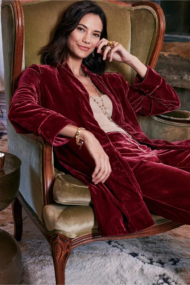 Soft Surroundings Aria Velvet Jacket Cabernet Women Jackets and Coats Soft Surroundings Aria Velvet Jacket Cabernet Women Jackets and Coats