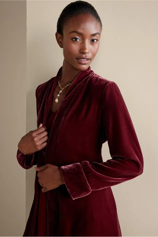 Soft Surroundings Aria Velvet Jacket Cabernet Women Jackets and Coats Soft Surroundings Aria Velvet Jacket Cabernet Women Jackets and Coats