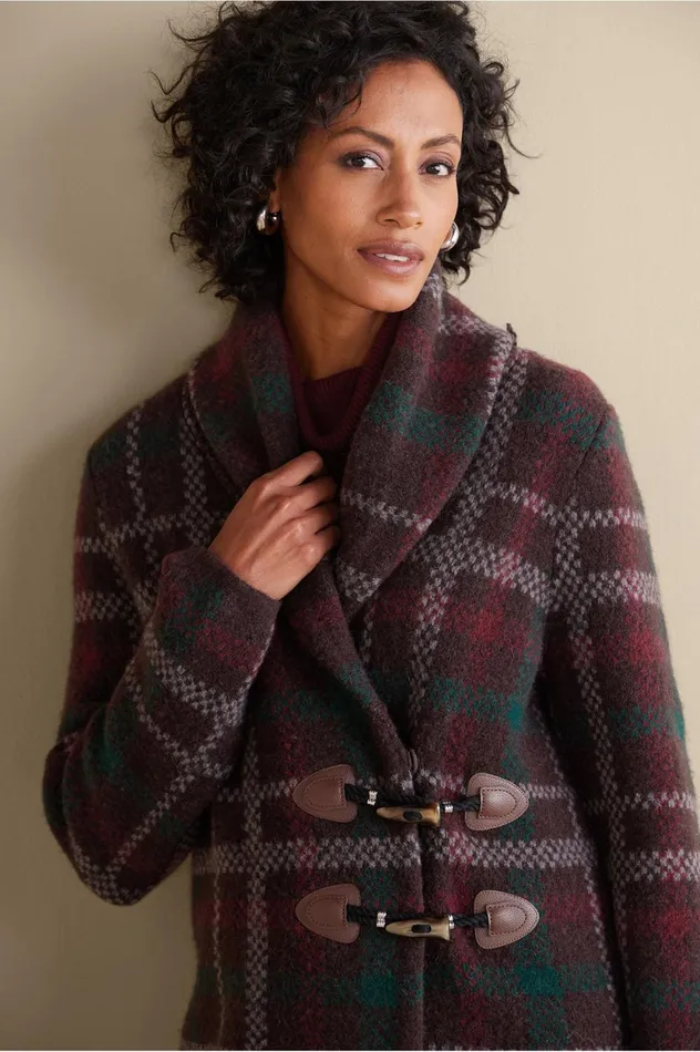Soft Surroundings Aspen Plaid Sweater Coat Brown Plaid Women Sweaters and Cardigans Soft Surroundings Aspen Plaid Sweater Coat Brown Plaid Women Sweaters and Cardigans