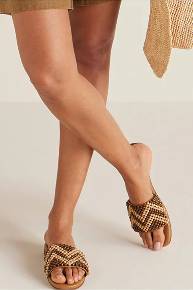 Soft Surroundings Kaanas Alama Chevron Slide Brown Women Shoes Soft Surroundings Kaanas Alama Chevron Slide Brown Women Shoes