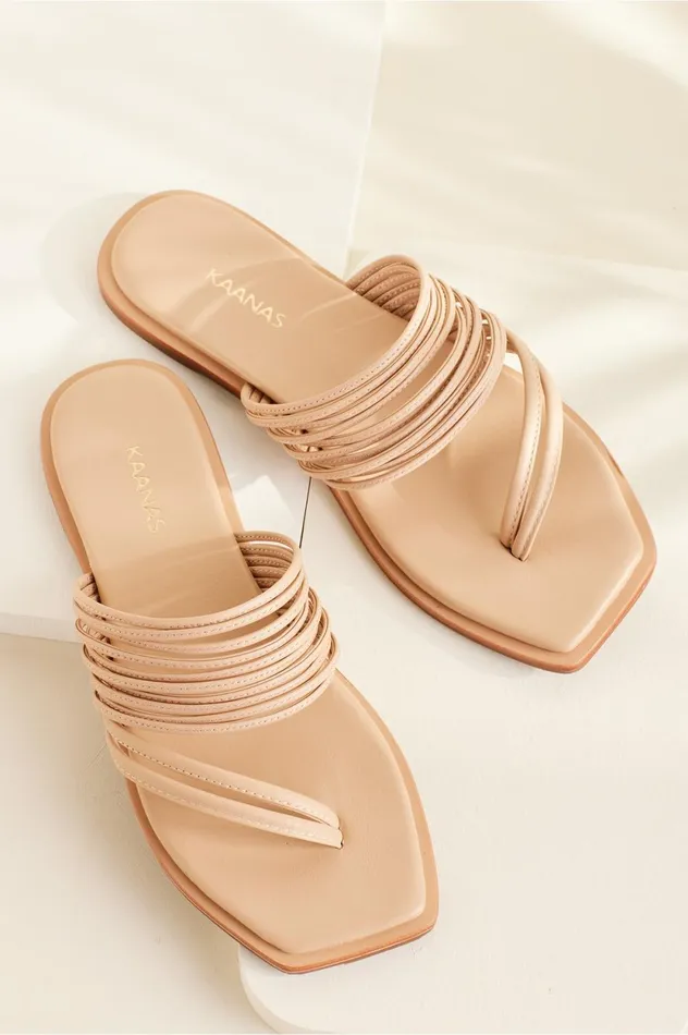 Soft Surroundings Kaanas Ibu Straps Slide Nude Women Shoes