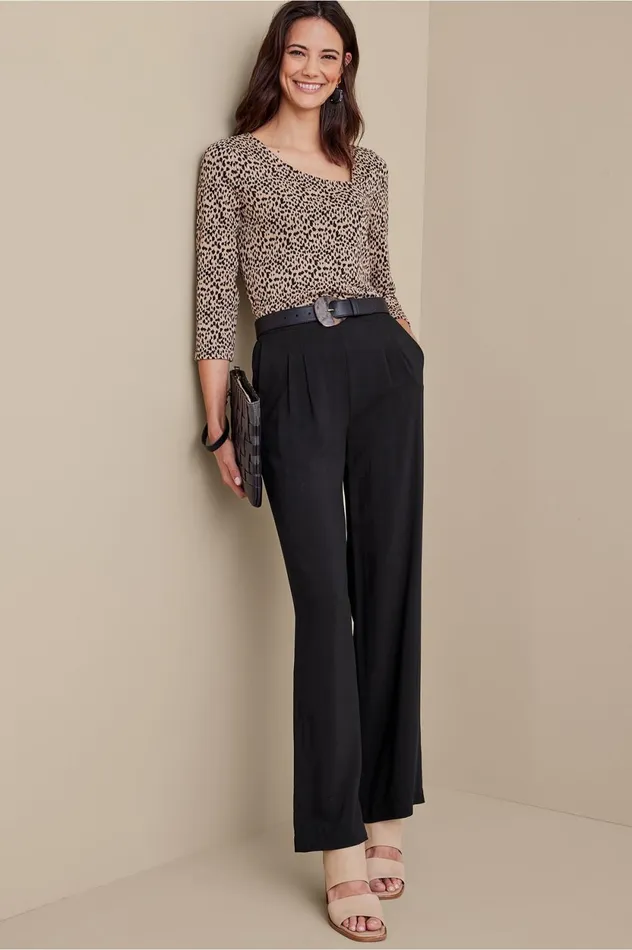 Soft Surroundings Melita Wide Leg Pants Black Women Pants Soft Surroundings Melita Wide Leg Pants Black Women Pants