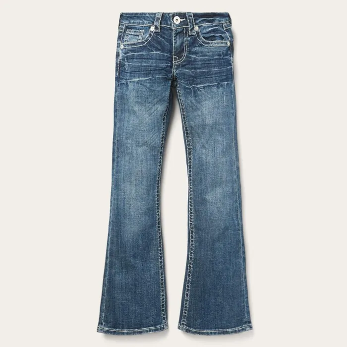 Stetson Denim Women 816 Fit Jeans With White quotSquot Back Pocket Blue