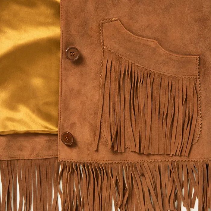 Stetson Fringe Jackets Women Lamb Suede Fringed Jacket Brown